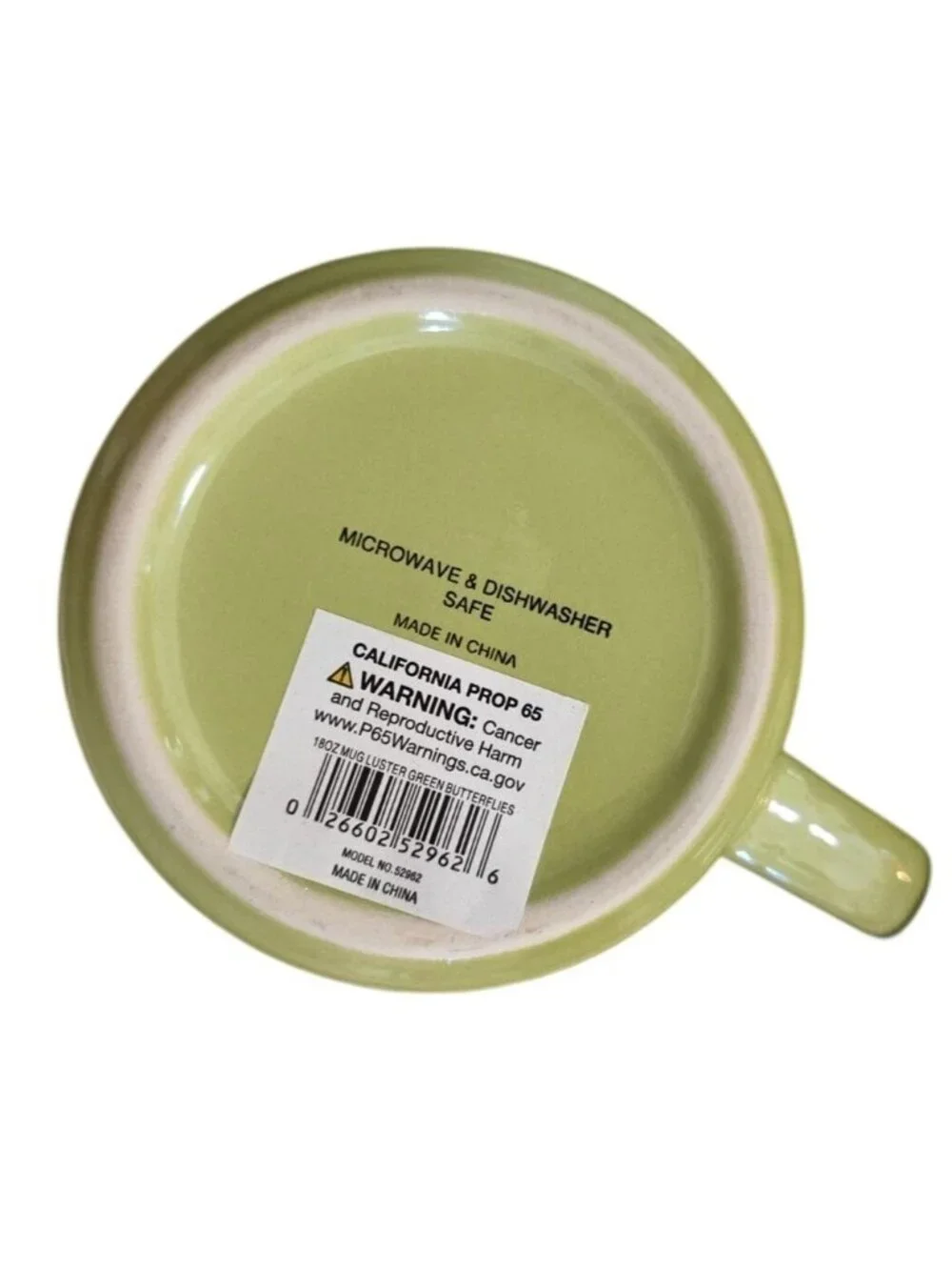 Butterfly Coffee Mug Cup Lime Green Ceramic Embossed Glaze Oversized 4
